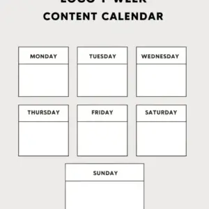 1-Week Content Calendar